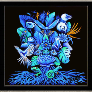 Out of the Blue Framed Canvas Painting