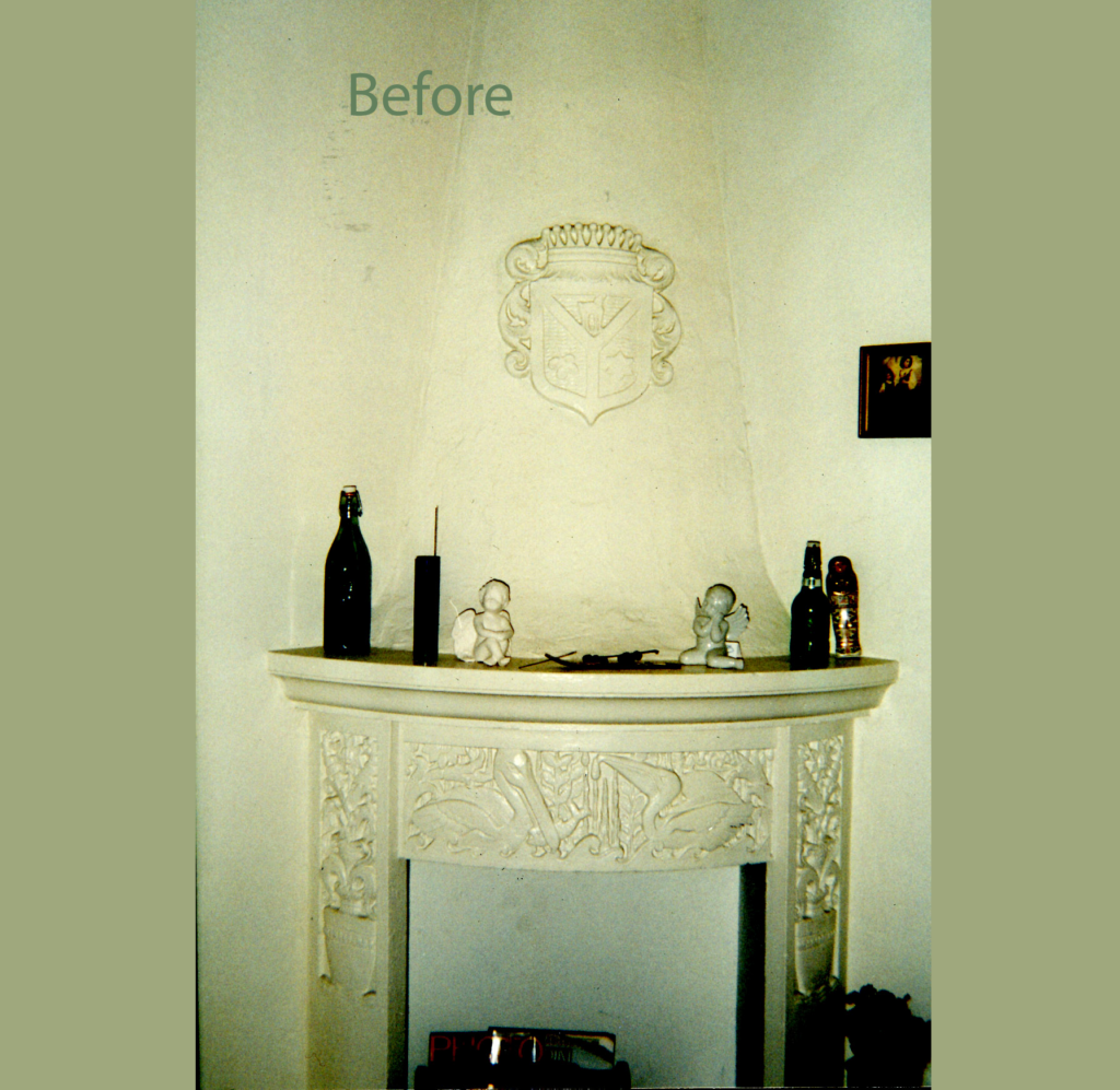 Art deco fireplace in Miami Beach