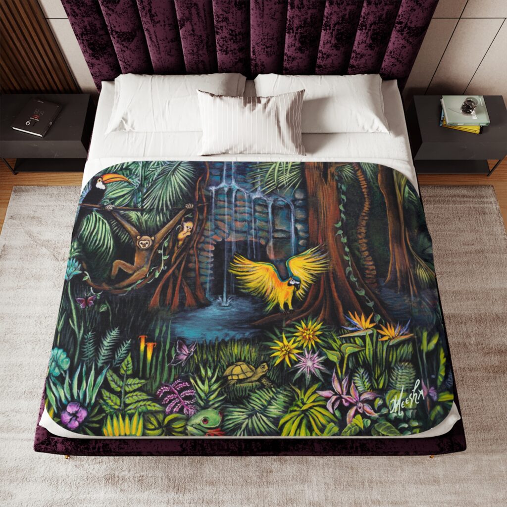 Colorful and Cozy Favorite Amazonia Sherpa Blanket